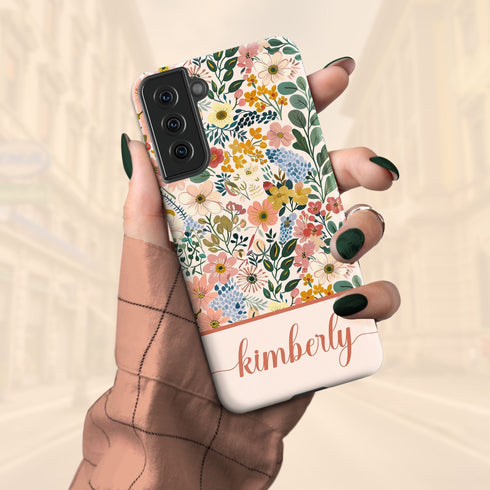Custom Name Boho Chic Paradise Floral Galaxy Case
